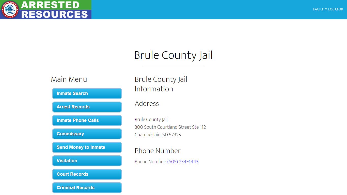 Brule County Jail - Inmate Search - Chamberlain, SD