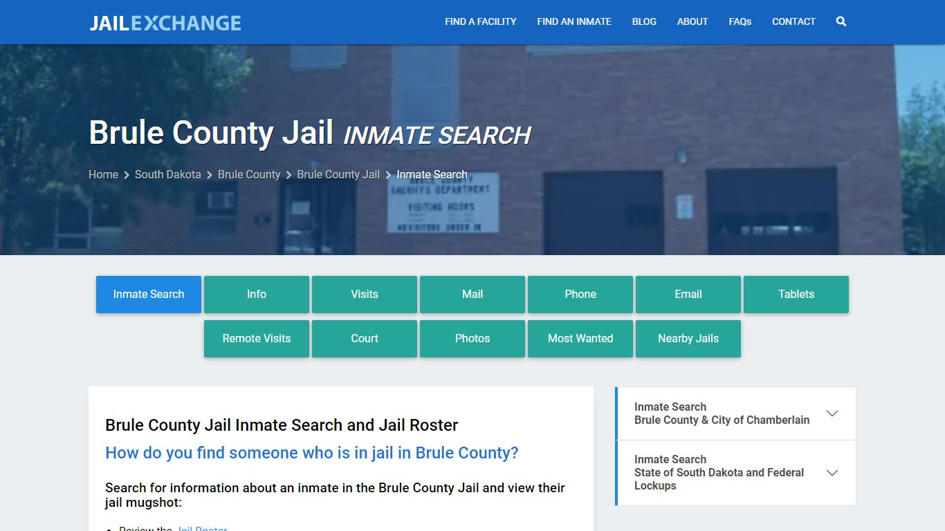 Inmate Search: Roster & Mugshots - Brule County Jail, SD